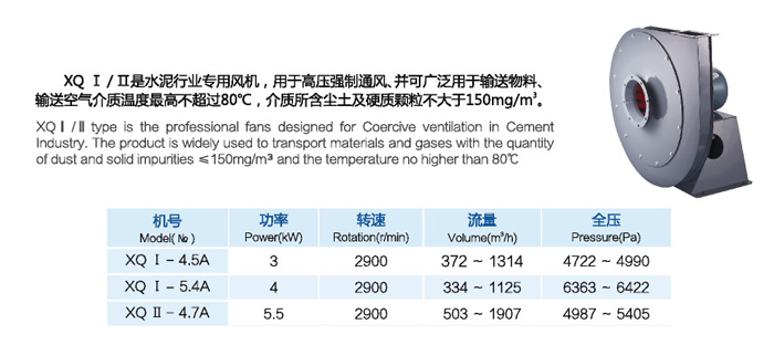 XQ型高壓離心通風(fēng)機